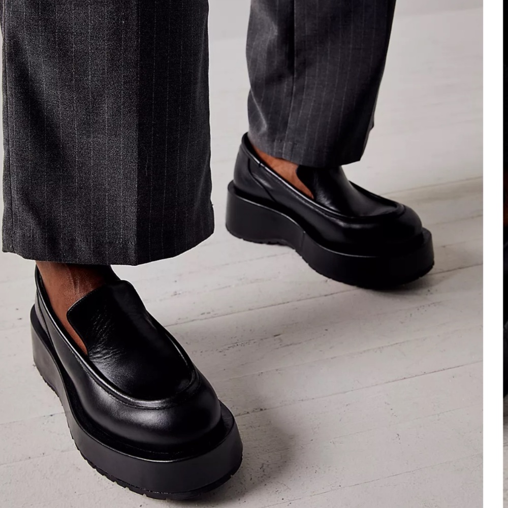 Paloma Barcelo Black Gael Gala Leather Chunky Loafers
